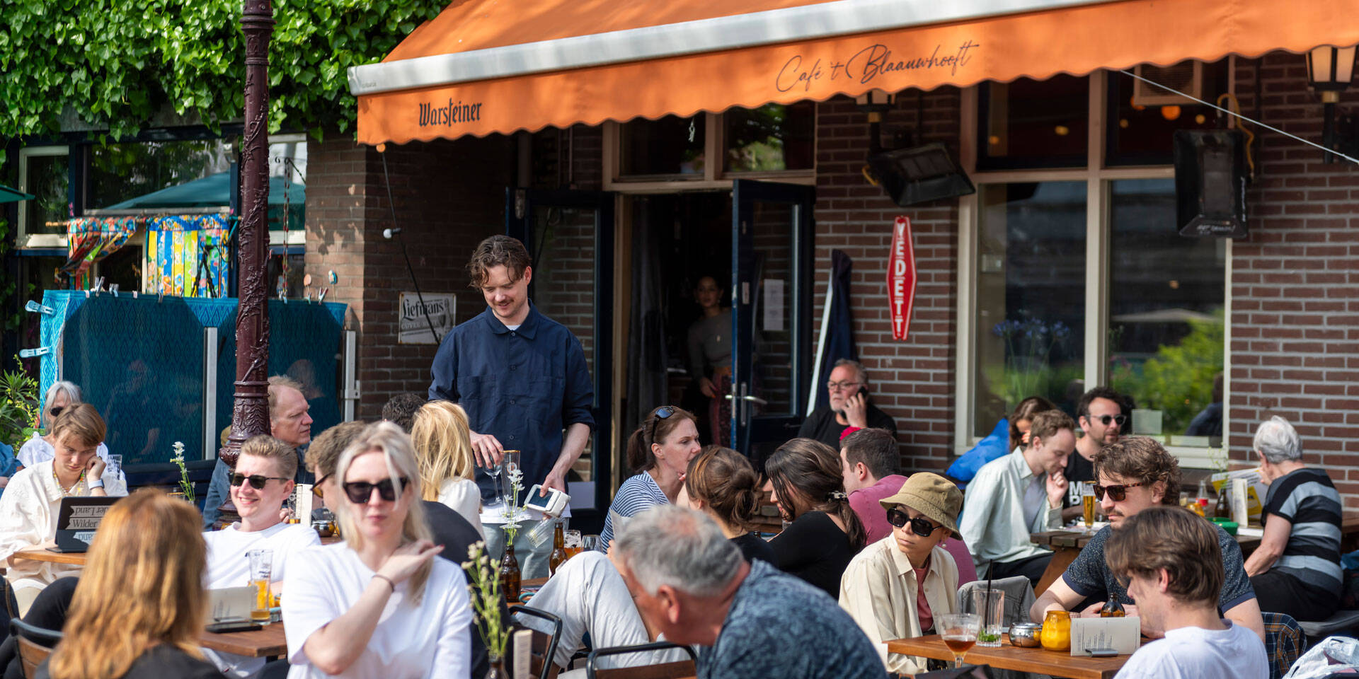 Blaauwhooft eeatery sunny terrace Amsterdam city centre